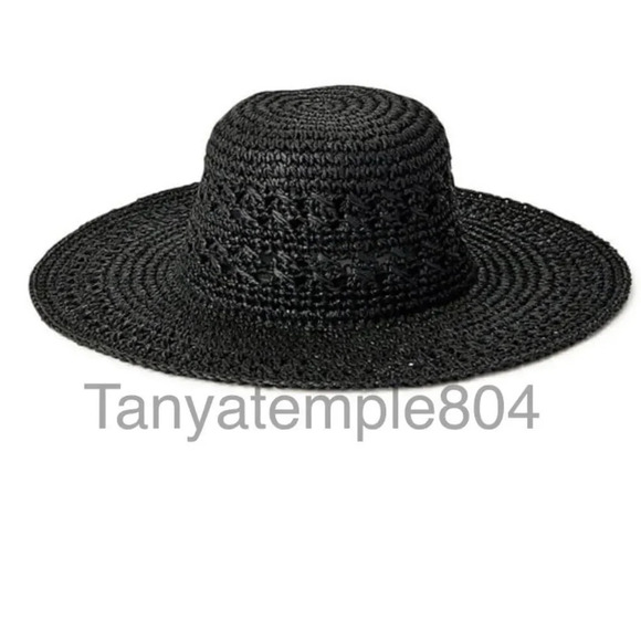 Time And Tru Women's Woven Summer Straw Hat Black - Picture 3 of 5